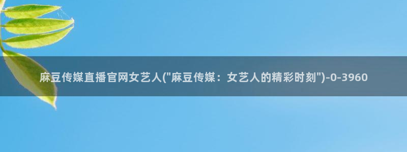 91麻豆传媒官网是：麻豆传媒直播官网女艺人(\